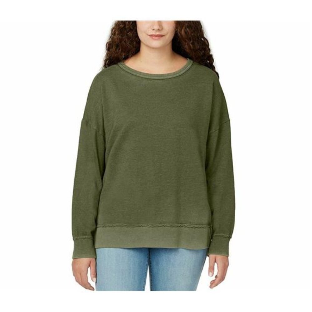 Buffalo David Bitton Women's French Terry Sweatshirt (Olive Wood, XX-Large)